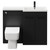 Napoli 390 Combination Nero Oak 1100mm Vanity Unit Toilet Suite with Right Hand L Shaped 1 Tap Hole Basin and 2 Doors with Matt Black Handles Front View