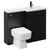 Napoli 390 Combination Nero Oak 1100mm Vanity Unit Toilet Suite with Right Hand L Shaped 1 Tap Hole Basin and 2 Doors with Matt Black Handles Left Hand View