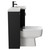 Napoli 390 Combination Nero Oak 1100mm Vanity Unit Toilet Suite with Right Hand L Shaped 1 Tap Hole Basin and 2 Doors with Matt Black Handles Side View
