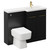 Napoli 390 Combination Nero Oak 1100mm Vanity Unit Toilet Suite with Right Hand L Shaped 1 Tap Hole Basin and 2 Doors with Brushed Brass Handles Left Hand View