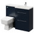 Napoli 390 Combination Deep Blue 1100mm Vanity Unit Toilet Suite with Right Hand L Shaped 1 Tap Hole Basin and 2 Drawers with Polished Chrome Handles Right Hand View