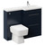 Napoli 390 Combination Deep Blue 1100mm Vanity Unit Toilet Suite with Right Hand L Shaped 1 Tap Hole Basin and 2 Drawers with Polished Chrome Handles Left Hand View