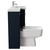 Napoli 390 Combination Deep Blue 1100mm Vanity Unit Toilet Suite with Right Hand L Shaped 1 Tap Hole Basin and 2 Drawers with Polished Chrome Handles Side View