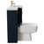 Napoli 390 Combination Deep Blue 1100mm Vanity Unit Toilet Suite with Right Hand L Shaped 1 Tap Hole Basin and 2 Drawers with Brushed Brass Handles Side View