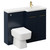 Napoli 390 Combination Deep Blue 1100mm Vanity Unit Toilet Suite with Right Hand L Shaped 1 Tap Hole Basin and 2 Doors with Brushed Brass Handles Left Hand View
