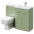 Napoli 390 Combination Olive Green 1100mm Vanity Unit Toilet Suite with Right Hand L Shaped 1 Tap Hole Basin and 2 Doors with Polished Chrome Handles Right Hand View