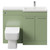 Napoli 390 Combination Olive Green 1100mm Vanity Unit Toilet Suite with Right Hand L Shaped 1 Tap Hole Basin and 2 Doors with Polished Chrome Handles Front View