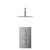 Cross Polished Chrome Concealed Twin Thermostatic Shower Valve and 300mm Thin Round Fixed Head with Wall Arm - 1 Outlet Front View