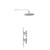 Cross Polished Chrome Concealed Twin Thermostatic Shower Valve and 300mm Thin Round Fixed Head with Wall Arm - 1 Outlet Side View