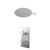 Cross Polished Chrome Concealed Twin Thermostatic Shower Valve and 400mm Thin Round Fixed Head with Wall Arm - 1 Outlet Right Hand View