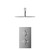 Cross Polished Chrome Concealed Twin Thermostatic Shower Valve and 400mm Thin Round Fixed Head with Wall Arm - 1 Outlet Front View