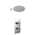 Cross Polished Chrome Concealed Twin Thermostatic Shower Valve and 400mm Thin Round Fixed Head with Wall Arm - 1 Outlet Left Hand View