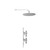 Cross Polished Chrome Concealed Twin Thermostatic Shower Valve and 400mm Thin Round Fixed Head with Wall Arm - 1 Outlet Side View