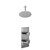 Circo Polished Chrome Concealed Twin Thermostatic Shower Valve and 200mm Thin Round Fixed Head with 150mm Ceiling Arm - 1 Outlet Left Hand View