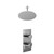 Circo Polished Chrome Concealed Twin Thermostatic Shower Valve and 300mm Thin Round Fixed Head with 150mm Ceiling Arm - 1 Outlet Left Hand View