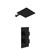 Colore Square Matt Black Concealed Twin Thermostatic Shower Valve and 300mm Thin Square Fixed Head with Wall Arm - 1 Outlet Left Hand View