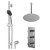 Circo Polished Chrome Concealed Triple Thermostatic Shower Valve and 300mm Thin Round Fixed Head with 300mm Ceiling Arm and Clyde Slide Rail Kit with Round Elbow - 2 Outlet Right Hand View