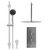 Circo Polished Chrome Concealed Triple Thermostatic Shower Valve and 400mm Thin Round Fixed Head with 300mm Ceiling Arm and Clyde Slide Rail Kit with Round Elbow - 2 Outlet Front View
