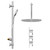 Circo Polished Chrome Concealed Triple Thermostatic Shower Valve and 400mm Thin Round Fixed Head with 300mm Ceiling Arm and Clyde Slide Rail Kit with Round Elbow - 2 Outlet Side View