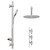 Cross Polished Chrome Concealed Triple Thermostatic Shower Valve and 300mm Thin Round Fixed Head with 150mm Ceiling Arm and Clyde Slide Rail Kit with Round Elbow - 2 Outlet Side View