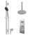 Cross Polished Chrome Concealed Triple Thermostatic Shower Valve and 200mm Thin Round Fixed Head with 300mm Ceiling Arm and Clyde Slide Rail Kit with Round Elbow - 2 Outlet Right Hand View