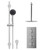 Cross Polished Chrome Concealed Triple Thermostatic Shower Valve and 200mm Thin Round Fixed Head with 300mm Ceiling Arm and Clyde Slide Rail Kit with Round Elbow - 2 Outlet Front View