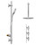 Cross Polished Chrome Concealed Triple Thermostatic Shower Valve and 200mm Thin Round Fixed Head with 300mm Ceiling Arm and Clyde Slide Rail Kit with Round Elbow - 2 Outlet Side View
