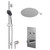 Circo Polished Chrome Concealed Push Button Twin Shower Valve and 400mm Thin Round Fixed Head with Wall Arm and Clyde Slide Rail Kit with Round Elbow - 2 Outlet Right Hand View