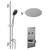 Circo Polished Chrome Concealed Push Button Twin Shower Valve and 400mm Thin Round Fixed Head with Wall Arm and Clyde Slide Rail Kit with Round Elbow - 2 Outlet Left Hand View
