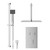 Cubix Polished Chrome Concealed Push Button Twin Shower Valve and 400mm Thin Square Fixed Head with 300mm Ceiling Arm and Thames Slide Rail Kit with Square Elbow - 2 Outlet Front View