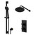 Colore Round Matt Black Concealed Twin Thermostatic Shower Valve with Diverter and 200mm Fixed Head with 345mm Wall Arm and Slide Rail Kit - 2 Outlet Right Hand View