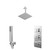 Cubix Polished Chrome Concealed Triple Thermostatic Shower Valve and 200mm Square Head with 150mm Ceiling Arm and Outlet Holder with Kit - 2 Outlet Right Hand View Cubix Polished Chrome Concealed Triple Thermostatic Shower Valve and 200mm Square Head with 150mm Ceiling Arm and Outlet Holder with Kit - 2 Outlet Right Hand View