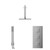 Cubix Polished Chrome Concealed Triple Thermostatic Shower Valve and 200mm Square Head with 150mm Ceiling Arm and Outlet Holder with Kit - 2 Outlet Front View Cubix Polished Chrome Concealed Triple Thermostatic Shower Valve and 200mm Square Head with 150mm Ceiling Arm and Outlet Holder with Kit - 2 Outlet Front View