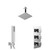 Cubix Polished Chrome Concealed Triple Thermostatic Shower Valve and 200mm Square Head with 150mm Ceiling Arm and Outlet Holder with Kit - 2 Outlet Left Hand View Cubix Polished Chrome Concealed Triple Thermostatic Shower Valve and 200mm Square Head with 150mm Ceiling Arm and Outlet Holder with Kit - 2 Outlet Left Hand View