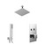 Cubix Polished Chrome Push Button Diverter Concealed Thermostatic Shower Valve and 300mm Square Head with 150mm Ceiling Arm and Outlet Holder with Kit - 2 Outlet Left Hand View