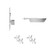Cubix Polished Chrome Push Button Diverter Concealed Thermostatic Shower Valve and 400mm Square Head with 345mm Wall Arm and 4 Body Jets - 2 Outlet Side View