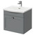 Danbury Satin Grey 500mm Wall Mounted Vanity Unit with 1 Tap Hole Curved Basin and Single Drawer with Polished Chrome Handle Right Hand View