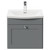 Danbury Satin Grey 500mm Wall Mounted Vanity Unit with 1 Tap Hole Curved Basin and Single Drawer with Polished Chrome Handle Front View
