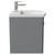 Danbury Satin Grey 500mm Wall Mounted Vanity Unit with 1 Tap Hole Curved Basin and Single Drawer with Polished Chrome Handle Side View