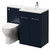 Napoli Combination Deep Blue 1100mm Vanity Unit Toilet Suite with Right Hand L Shaped 1 Tap Hole Round Basin and 2 Doors with Polished Chrome Handles Right Hand View