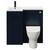 Napoli Combination Deep Blue 900mm Vanity Unit Toilet Suite with Left Hand L Shaped 1 Tap Hole Round Basin and Single Door with Matt Black Handle Front View