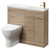 Napoli Combination Bordalino Oak 1000mm Vanity Unit Toilet Suite with Slimline 1 Tap Hole Round Basin and 2 Doors with Brushed Brass Handles Right Hand View