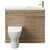 Napoli Combination Bordalino Oak 1000mm Vanity Unit Toilet Suite with Slimline 1 Tap Hole Round Basin and 2 Doors with Brushed Brass Handles Front View
