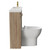 Napoli Combination Bordalino Oak 1000mm Vanity Unit Toilet Suite with Slimline 1 Tap Hole Round Basin and 2 Doors with Brushed Brass Handles Side View