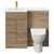 Napoli Combination Bordalino Oak 1000mm Vanity Unit Toilet Suite with Left Hand L Shaped 1 Tap Hole Round Basin and 2 Doors with Brushed Brass Handles Front View