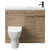 Napoli Combination Bordalino Oak 1000mm Vanity Unit Toilet Suite with Slimline 1 Tap Hole Round Basin and 2 Doors with Gunmetal Grey Handles Front View