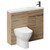 Napoli Combination Bordalino Oak 1000mm Vanity Unit Toilet Suite with Slimline 1 Tap Hole Round Basin and 2 Doors with Gunmetal Grey Handles Left Hand View