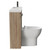 Napoli Combination Bordalino Oak 1000mm Vanity Unit Toilet Suite with Slimline 1 Tap Hole Round Basin and 2 Doors with Gunmetal Grey Handles Side View