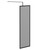 Colore 8mm Smoked Glass Matt Black 1950mm x 700mm Fully Framed Walk In Shower Screen including Wall Channel and Support Bar Left Hand Side View