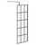 Colore 8mm Clear Glass Matt Black Crittall Frame 1950mm x 800mm Walk In Shower Screen including Wall Channel and Support Bar Left Hand Side View